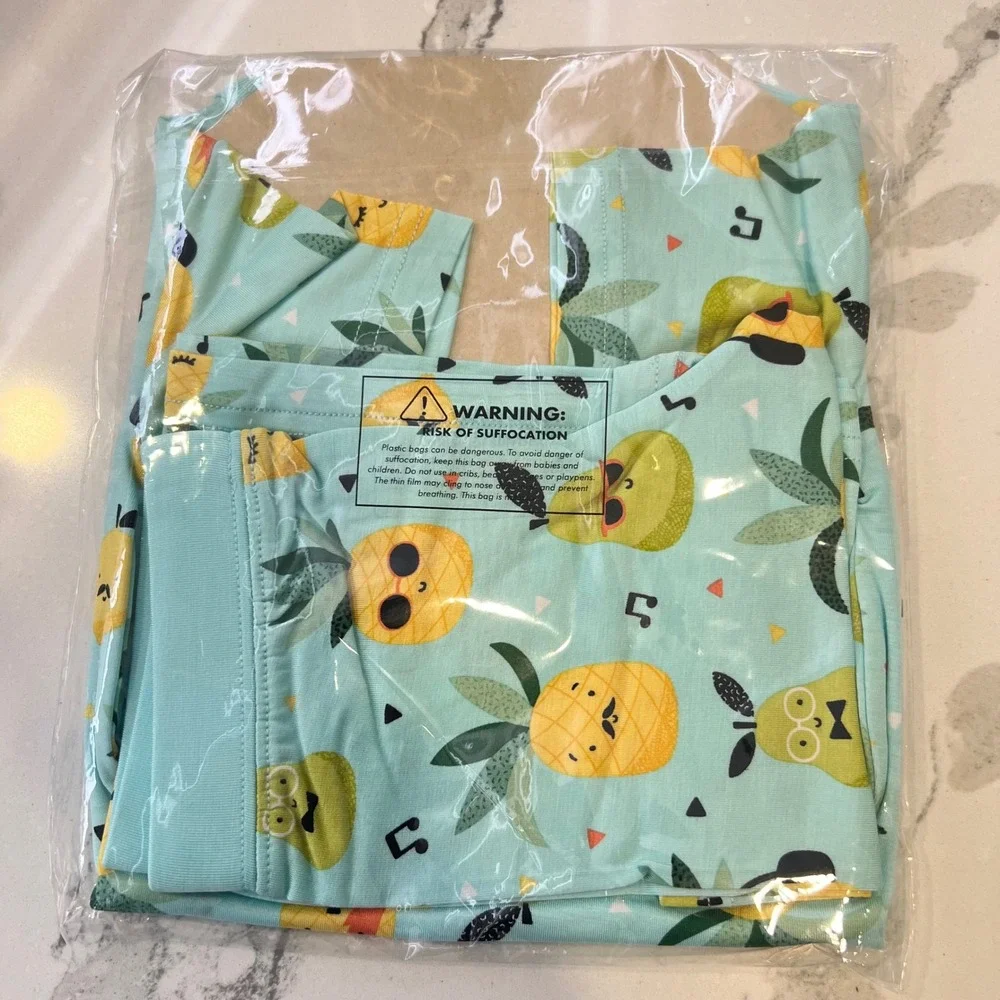 Little Sleepies | Pineapple Jams Short Sleeve +Shorts Bamboo Pajamas Size 2T NWT